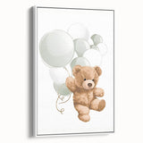 Teddy Bear Balloon Nursery Wall Art – Baby Room & Kids Decor