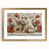 Floral Bear - Kids Room Wall Art Canvas and Framed Options