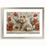 Floral Bear - Kids Room Wall Art Canvas and Framed Options