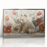 Floral Bear - Kids Room Wall Art Canvas and Framed Options