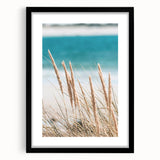 Extra large abstract art print with vibrant, textured colors on a black framed canvas, ideal for living room decor.