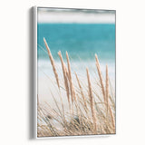 Vintage poster art featuring a colorful abstract design on extra large white-framed canvas, suitable for living room decor.