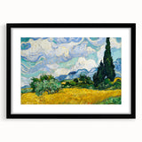 Extra large abstract art print with vibrant, colorful textures on a black framed canvas, suited for living room decor.