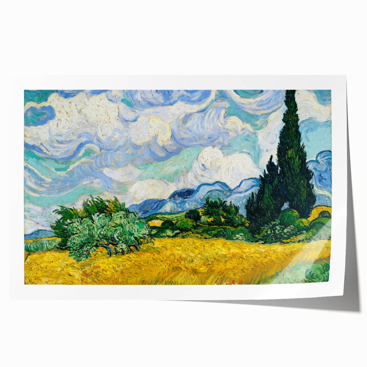 Extra large rolled canvas print featuring a floral design in vibrant colors, ideal for art wall dining room decor.