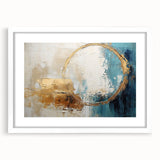 Abstract strokes wall art in a white frame with a mat, showcasing a modern design that enhances any interior decor. Ideal for adding a touch of elegance to living spaces.
