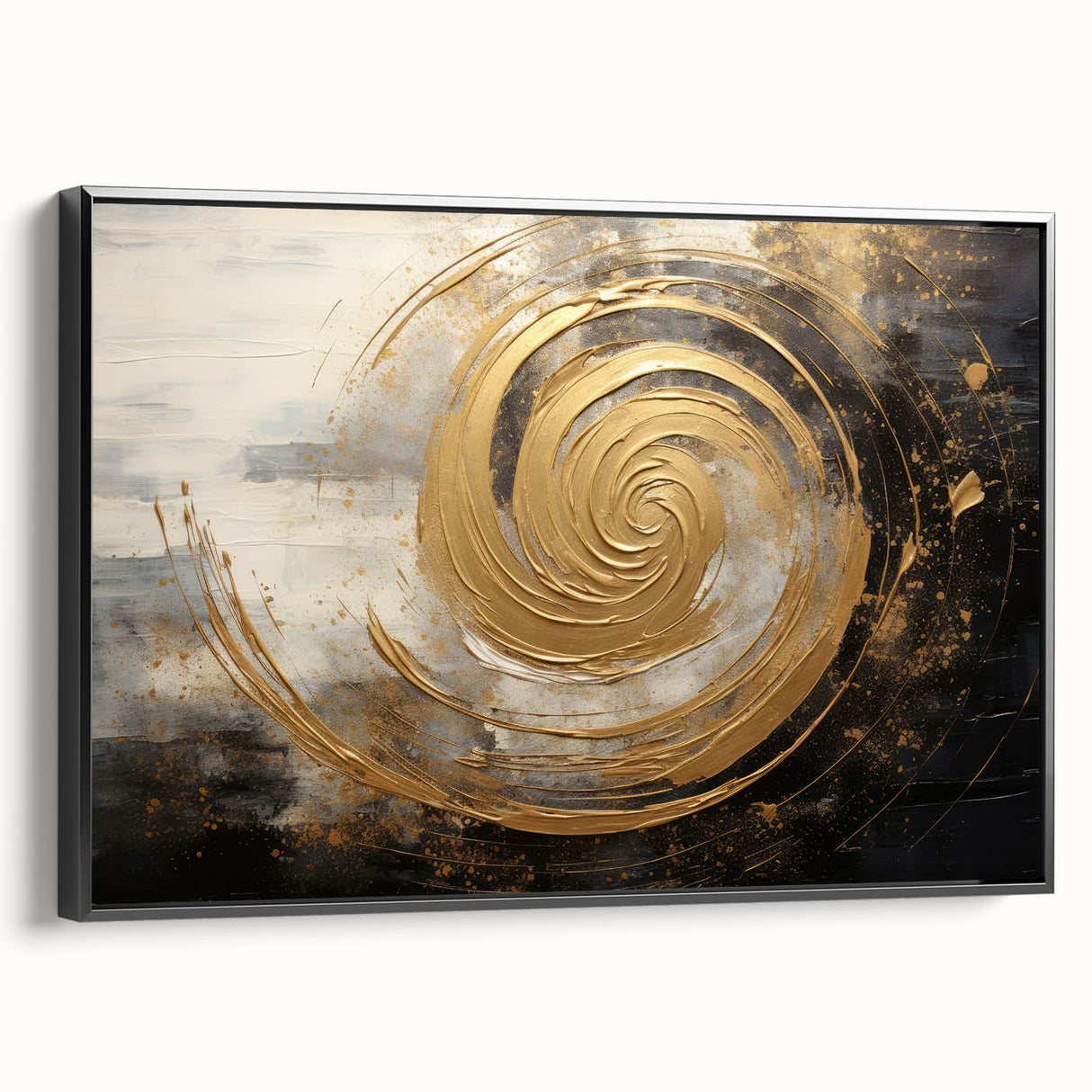 Framed abstract strokes wall art in black, showcasing a modern design with bold lines and textures, perfect for contemporary home decor. Ideal for living rooms or art studios.