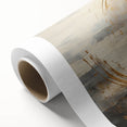 Abstract wall art on rolled canvas showcasing vibrant strokes in shades of blue, pink, and gold, perfect for modern home decor. Delivered securely in a protective tube for easy hanging.