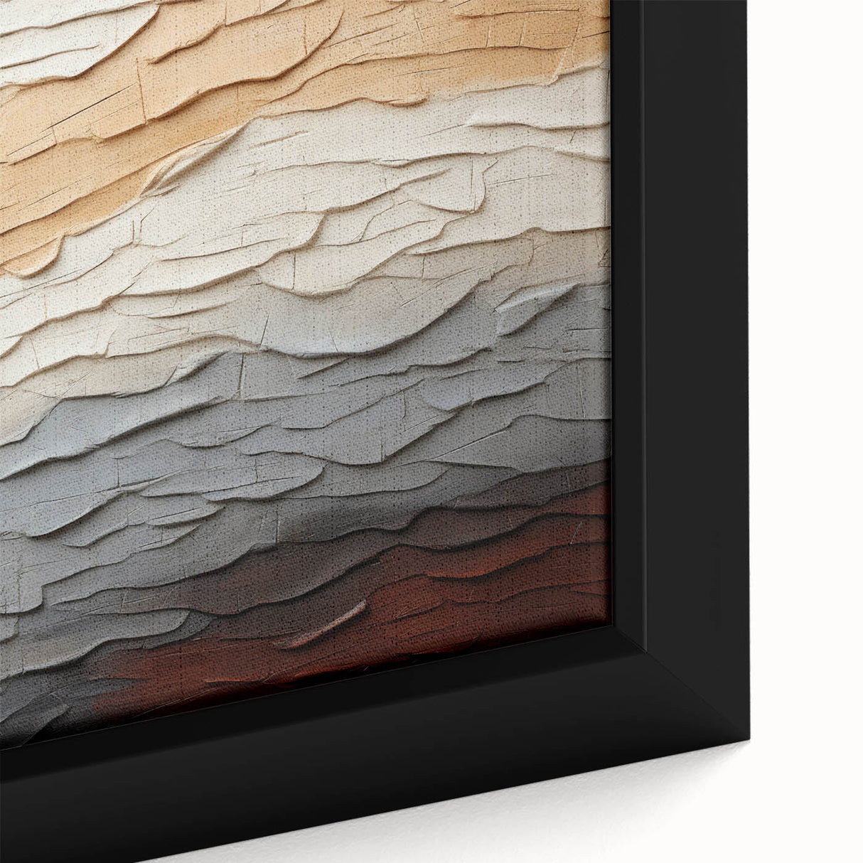 Close-up of abstract strokes wall art featuring vibrant colors and dynamic brushwork, showcasing a modern design suitable for contemporary decor. Framed canvas adds elegance to any space.