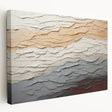 Stretched canvas wall art showcasing abstract strokes in vibrant colors, viewed from the side. Perfect for modern home decor, adding a pop of color and creativity.