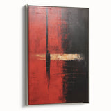 Abstract wall art featuring vibrant strokes in shades of blue, gold, and silver on a framed canvas, showcasing a modern design with a sleek silver frame, ideal for contemporary home decor.