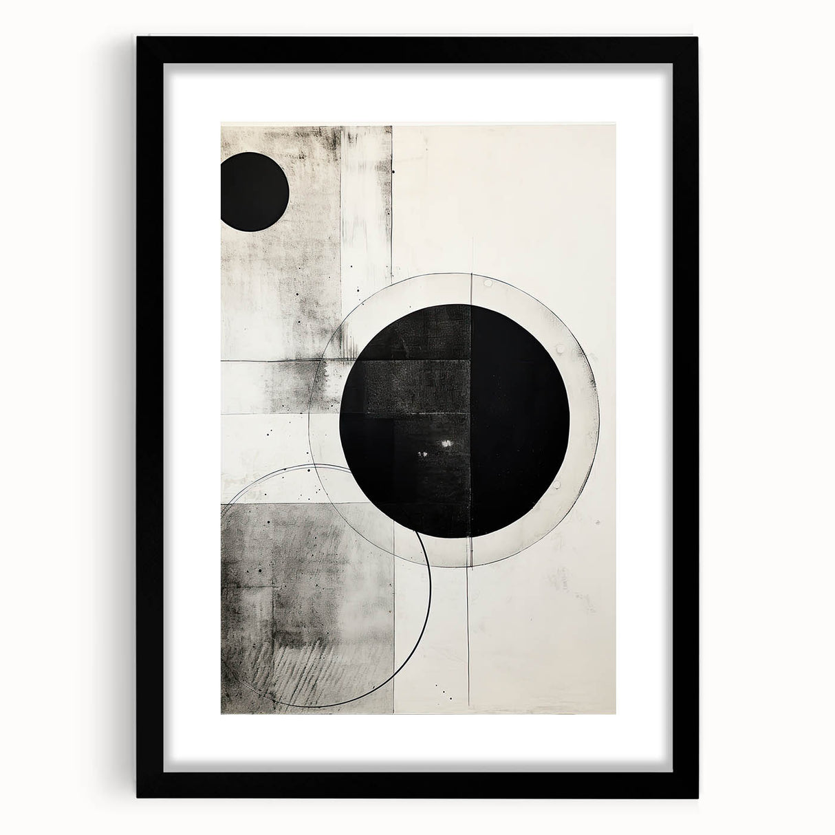 Custom Dining Room Wall Decor - Black & White Geometric Print
