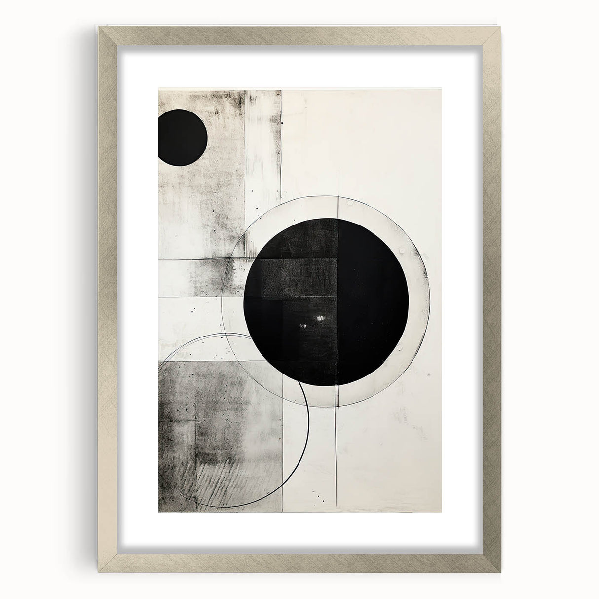 Custom Dining Room Wall Decor - Black & White Geometric Print