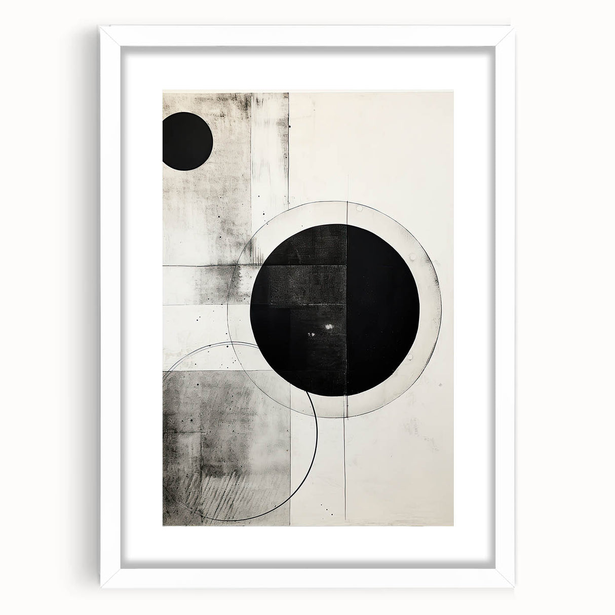 Custom Dining Room Wall Decor - Black & White Geometric Print
