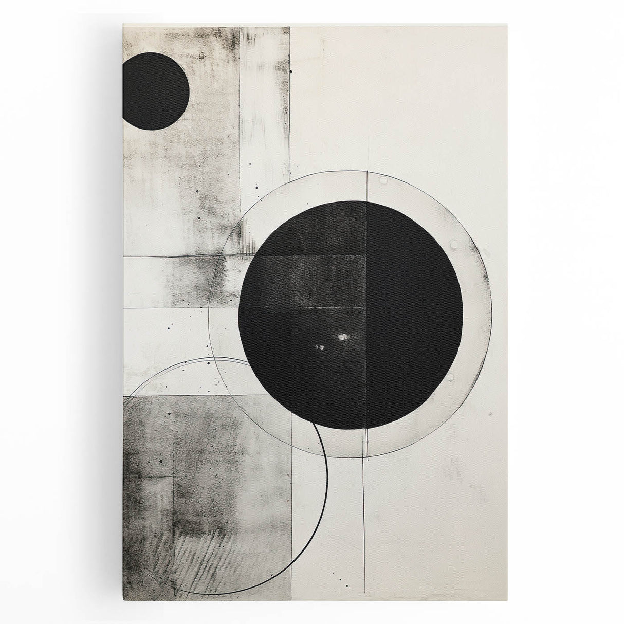 Custom Dining Room Wall Decor - Black & White Geometric Print