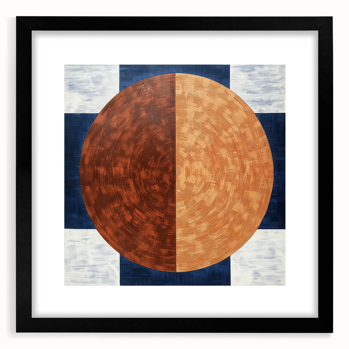 Abstract geometric frame in black with a mat, presenting a modern artistic design, ideal for contemporary home decor and gallery exhibitions. The frame features sharp lines and a sleek finish, enhancing any interior aesthetic.