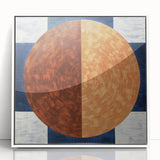 Framed geometric abstract acrylic artwork in white, showcasing sharp lines and a modern design, perfect for contemporary home decor.