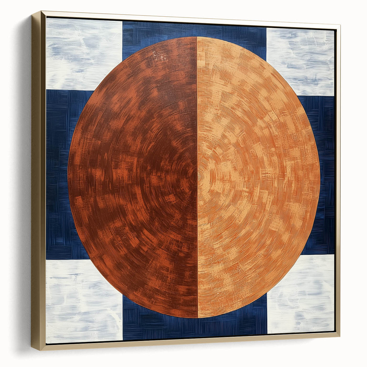 Abstract geometric framed canvas artwork in silver and gold hues, showcasing modern design elements and intricate patterns, perfect for contemporary home decor.