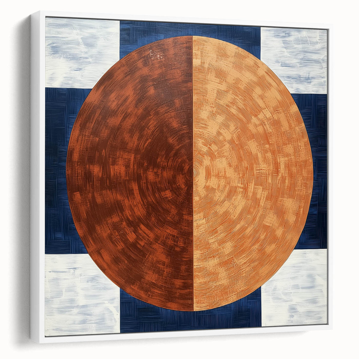 Abstract geometric wall art framed canvas in white, showcasing sharp angles and contrasting colors, designed to enhance modern interior spaces. Ideal for contemporary decor.