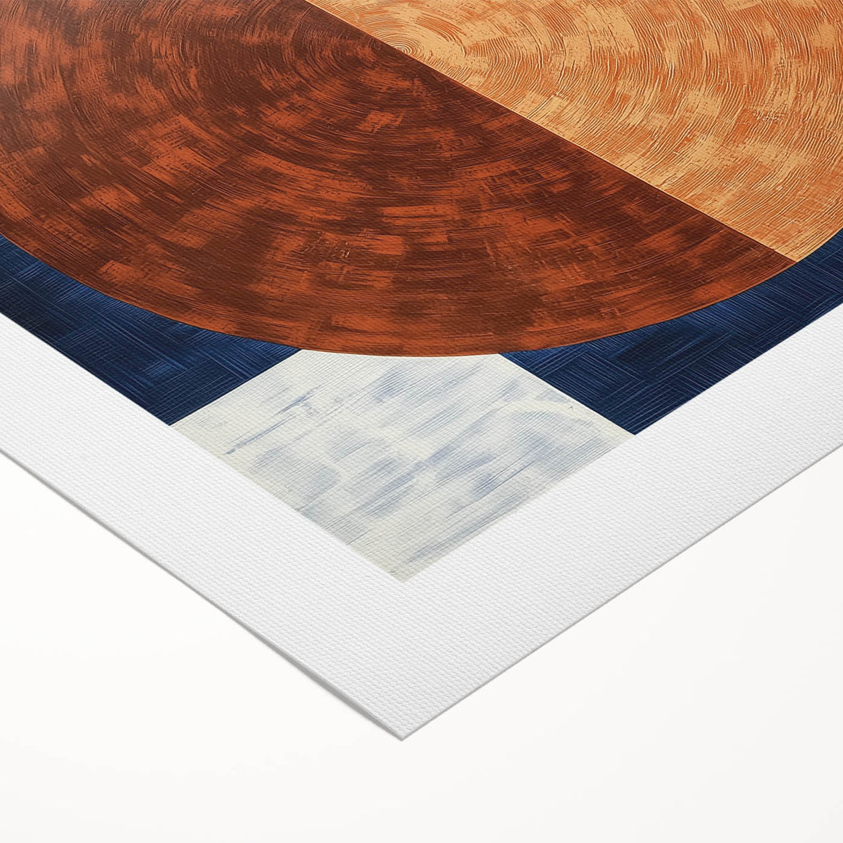 Abstract geometric rolled canvas artwork featuring vibrant colors and intricate patterns, perfect for modern home decor, packaged in a protective cardboard tube.