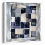 Minimalist Abstract Wall Art – Grid Silence in Muted Gray Tones
