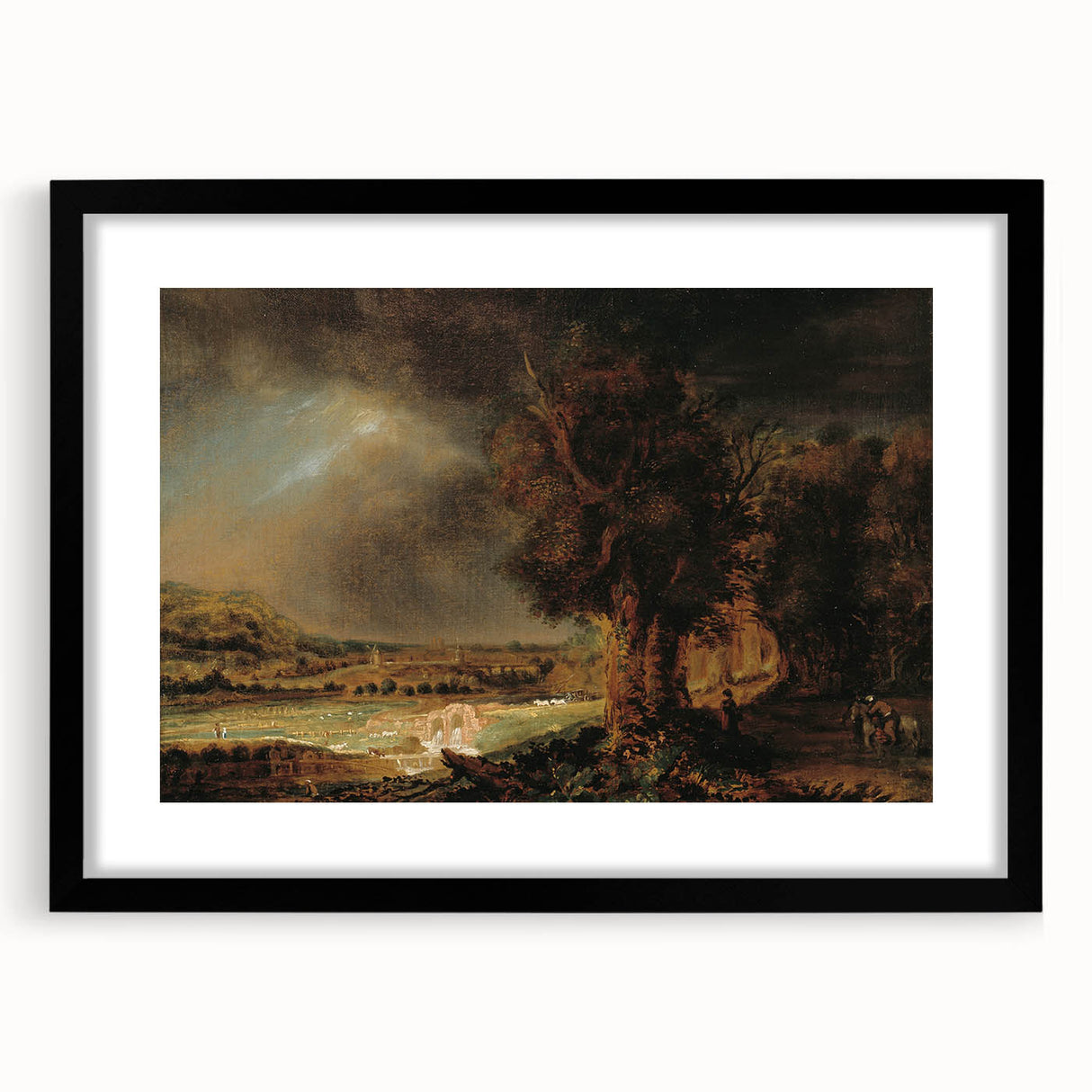 Baroque Art Dark Landscape with Trees and Fields - Classic Art