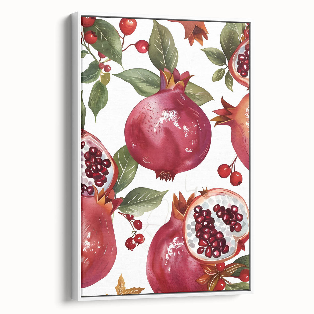 Vintage poster art of colorful fruits on black background, framed canvas, ideal for living room decor.