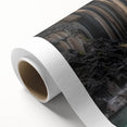 Vibrant rolled canvas artwork depicting a stunning landscape of canyons, showcasing rich earthy tones and intricate details, ideal for home decor or art enthusiasts.