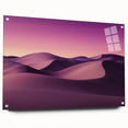 Desert landscape acrylic wall art displayed in a side view, showcasing vibrant colors and intricate details, secured with decorative pins for an elegant finish.