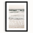 Extra large abstract art print with vibrant summer hues on textured canvas, framed in black, ideal for living room decor.