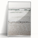 Art deco poster featuring a stylized summer scene in pastel shades, framed in white acrylic, ideal for nursery wall art.
