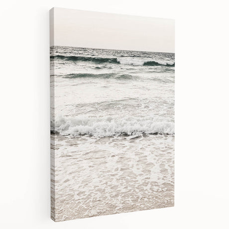 Side view of a large stretched canvas featuring a vibrant, abstract summer theme, ideal for kitchen wall art.