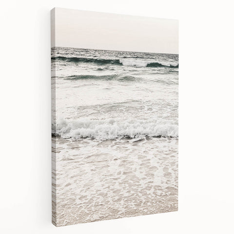 Side view of a large stretched canvas featuring a vibrant, abstract summer theme, ideal for kitchen wall art.