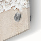 Large abstract wall art in muted earth tones on acrylic glass, ideal for dining room ambiance.