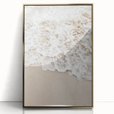 Framed acrylic print featuring a mid-century modernist summer design in soft, warm tones, suitable for nursery wall art.
