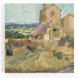 Black and white print of Van Gogh’s 'Starry Night' on large stretched canvas, suited for kitchen wall art.