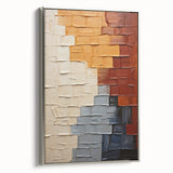Framed canvas wall art showcasing abstract strokes in silver hues, highlighting a modern design perfect for contemporary home decor, viewed from the side.