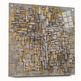 Modern Wall Art – Abstract Composition in Gold and Gray