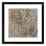 Modern Wall Art – Abstract Composition in Gold and Gray
