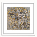 Modern Wall Art – Abstract Composition in Gold and Gray