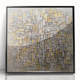 Modern Wall Art – Abstract Composition in Gold and Gray