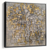 Modern Wall Art – Abstract Composition in Gold and Gray