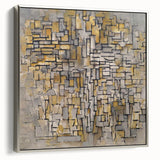 Modern Wall Art – Abstract Composition in Gold and Gray