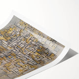 Modern Wall Art – Abstract Composition in Gold and Gray