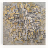 Modern Wall Art – Abstract Composition in Gold and Gray