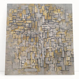 Modern Wall Art – Abstract Composition in Gold and Gray