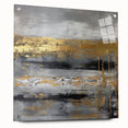 Abstract strokes wall art created with acrylic glass, showcasing vibrant colors and dynamic patterns, mounted with pins for a modern aesthetic in interior decor.