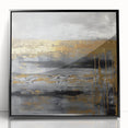 Framed abstract wall art featuring black acrylic strokes on a textured background, adding a modern touch to any interior decor. Ideal for contemporary art lovers.
