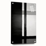 Abstract wall art featuring colorful strokes on acrylic glass, designed for modern decor. Side view showcases pin installation for easy display, enhancing any interior space.