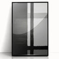 Framed abstract strokes wall art showcasing vibrant black and gold colors with a modern design, perfect for contemporary home decor. Ideal for living rooms or offices.