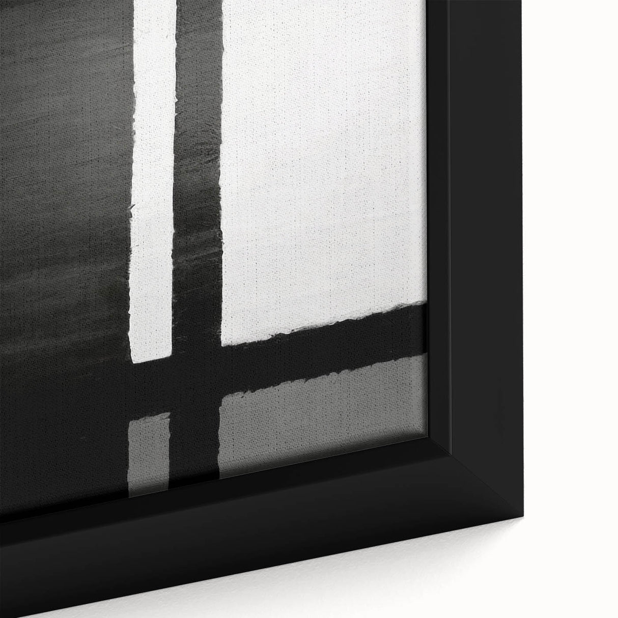 Close-up of framed abstract wall art featuring vibrant strokes in shades of blue, green, and gold, showcasing a modern artistic design perfect for home decor.